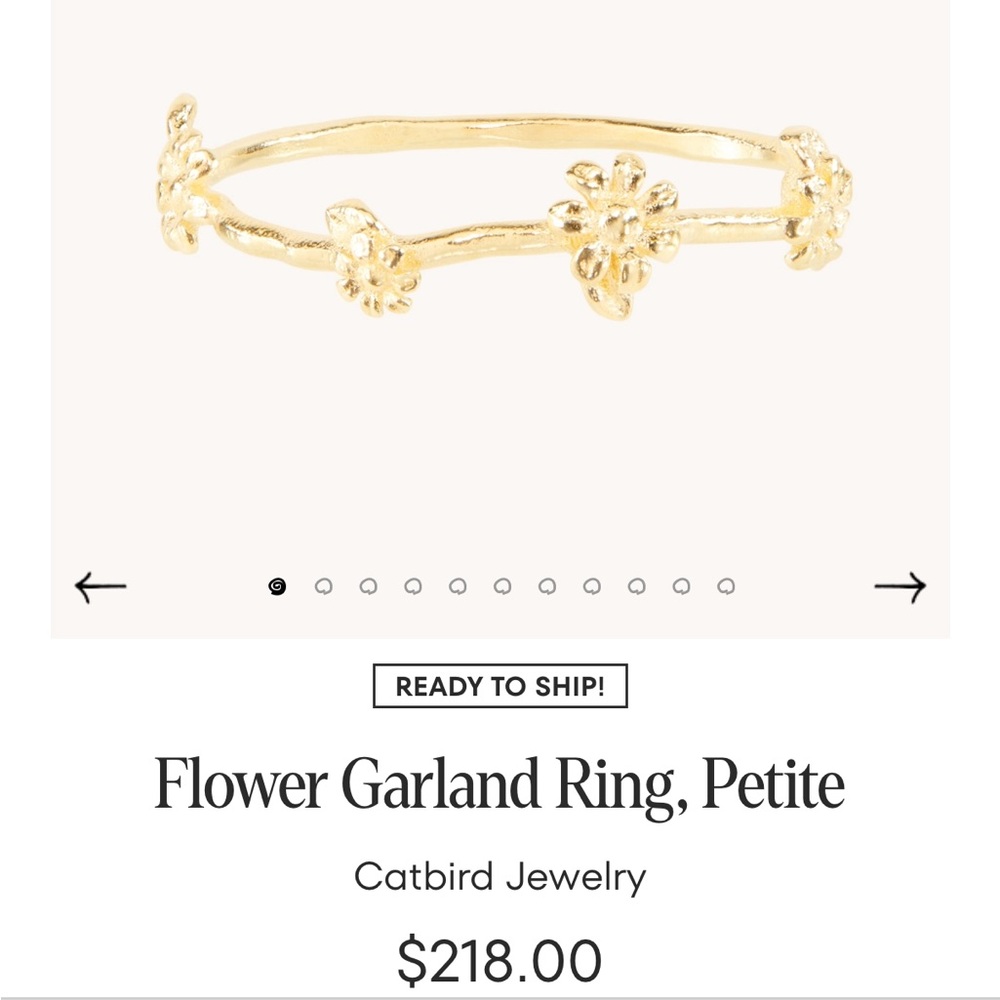 Catbird 14k solid gold flower garland ring - Picture 3 of 5